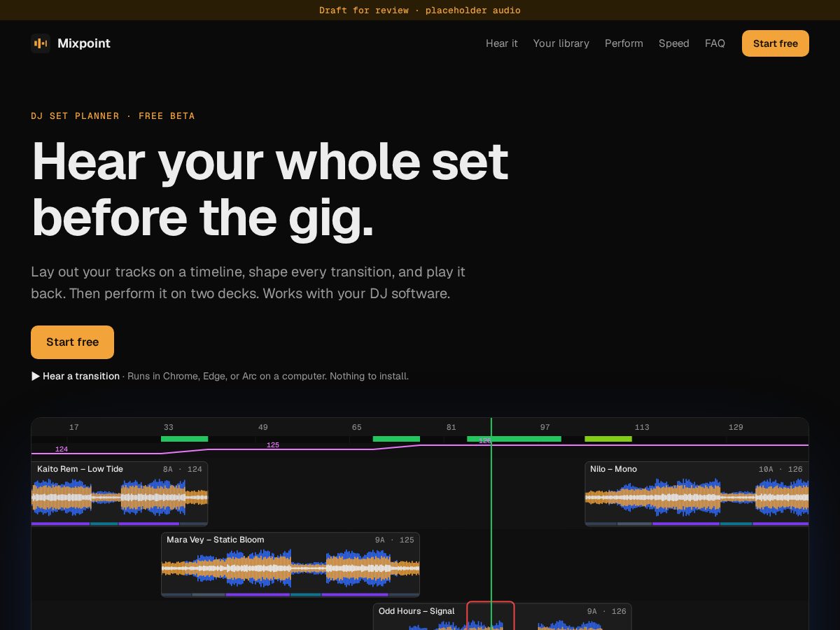 Landing-page snapshot of mixpoint.app