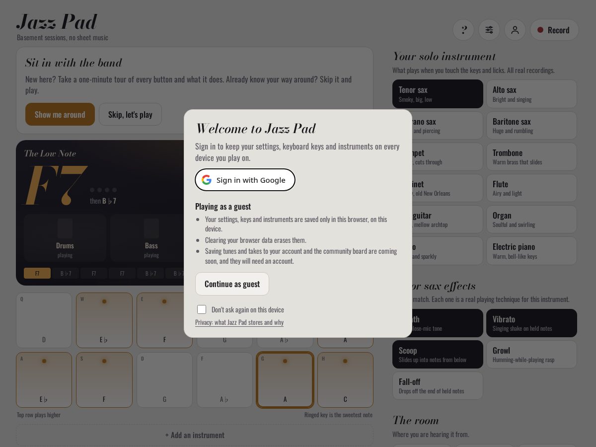 Landing-page snapshot of music-pad.com