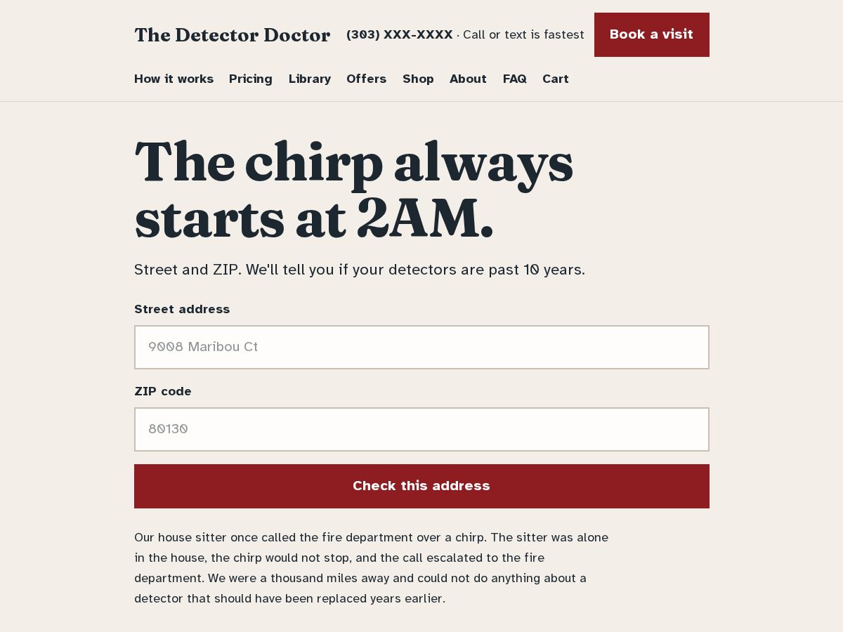 Landing-page snapshot of mydetectordoctor.com