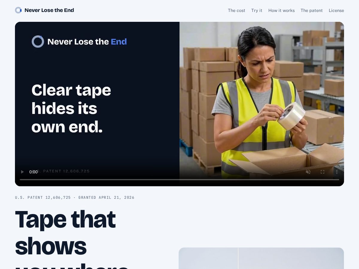 Landing-page snapshot of neverlosetheend.com
