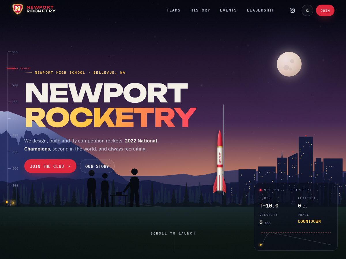Landing-page snapshot of newportrocketry.org