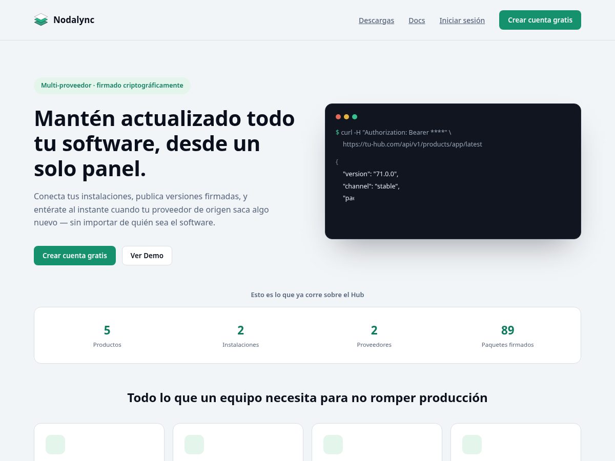 Landing-page snapshot of nodalyncloud.com