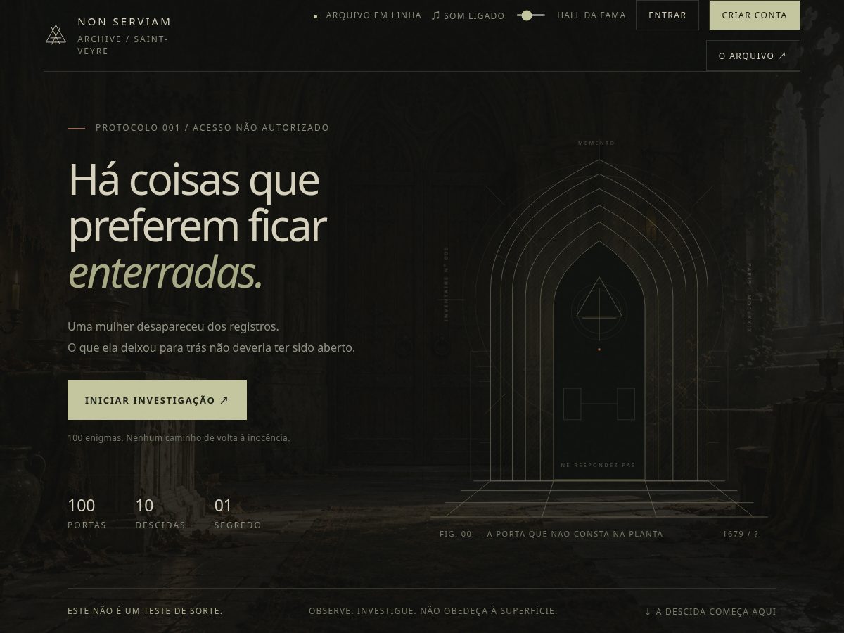 Landing-page snapshot of nonserviam.top
