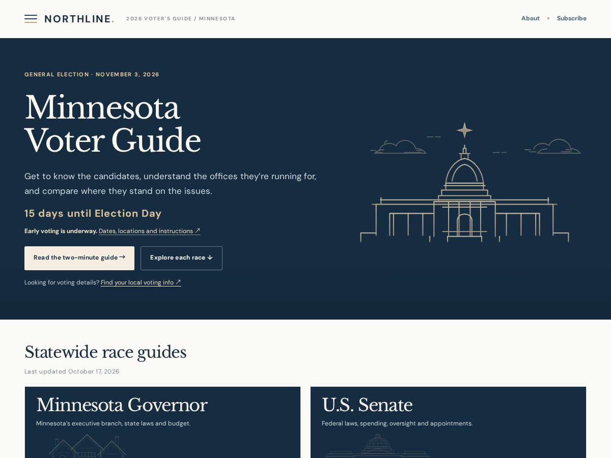 Landing-page snapshot of northline.news