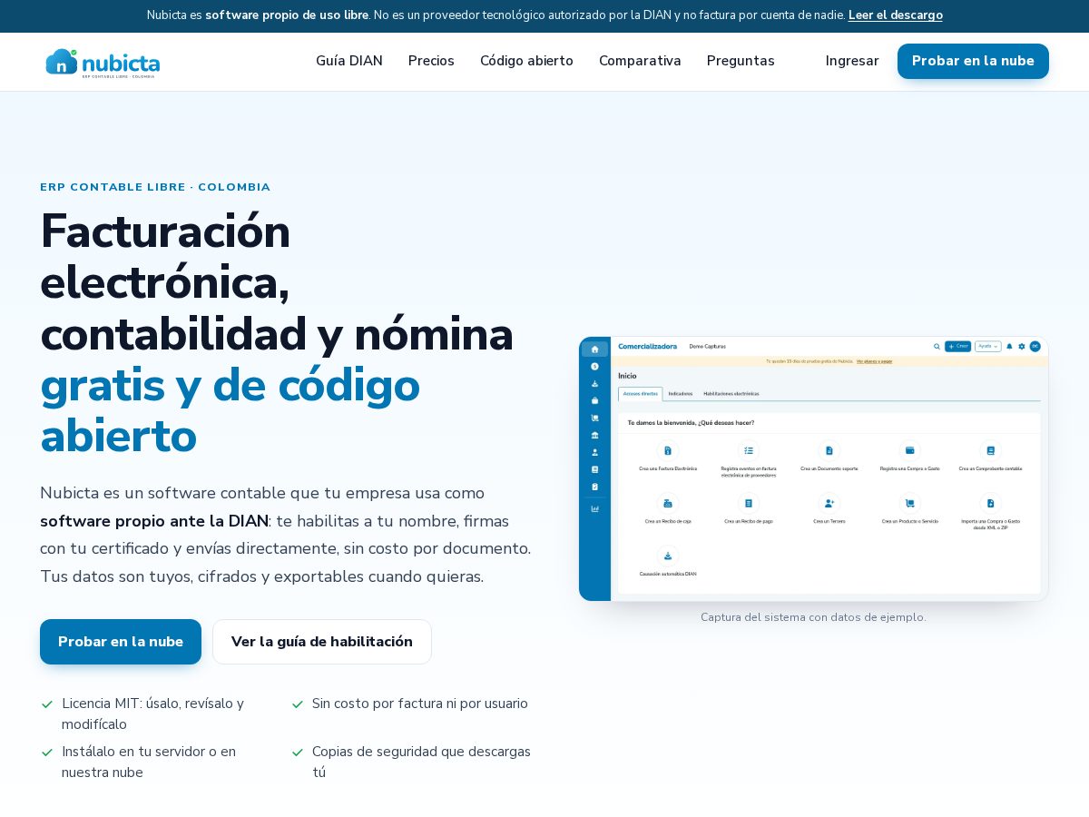 Landing-page snapshot of nubicta.online