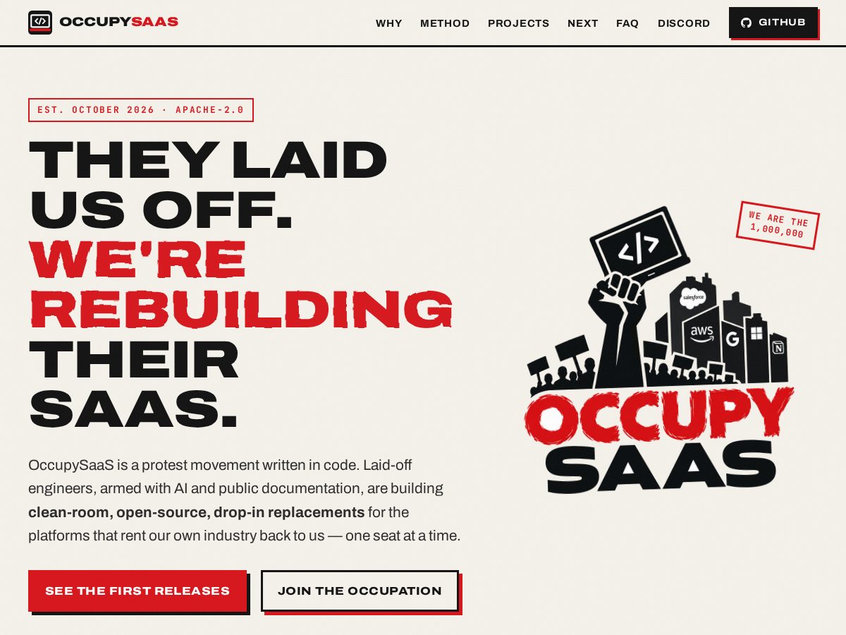 Landing-page snapshot of occupysaas.com