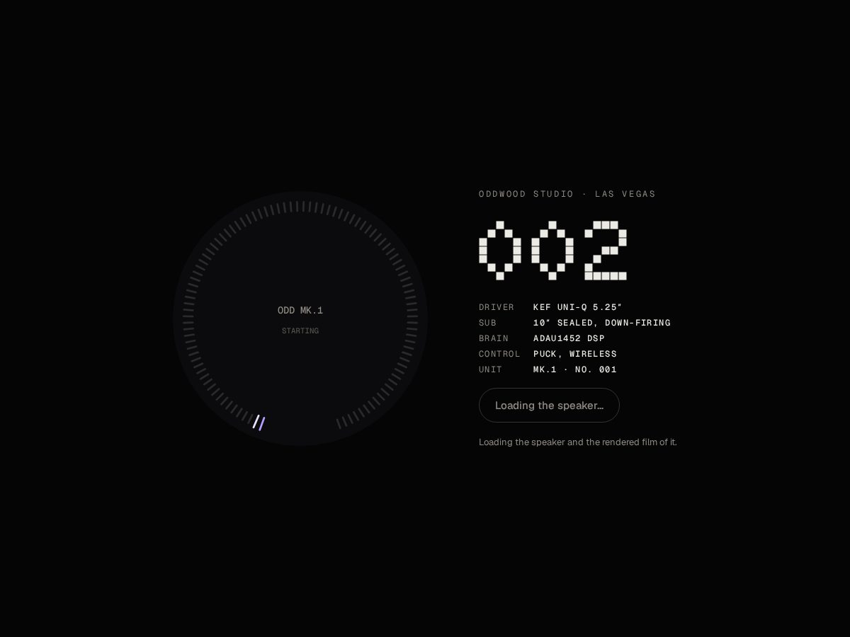 Landing-page snapshot of oddwoodstudio.com