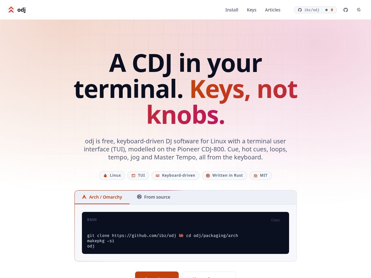 Landing-page snapshot of odjkit.com