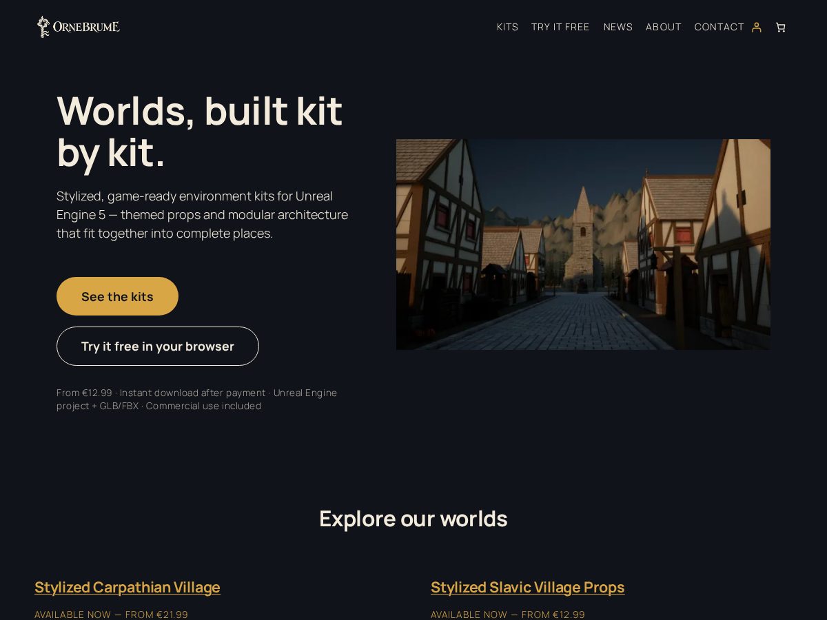 Landing-page snapshot of ornebrume.studio