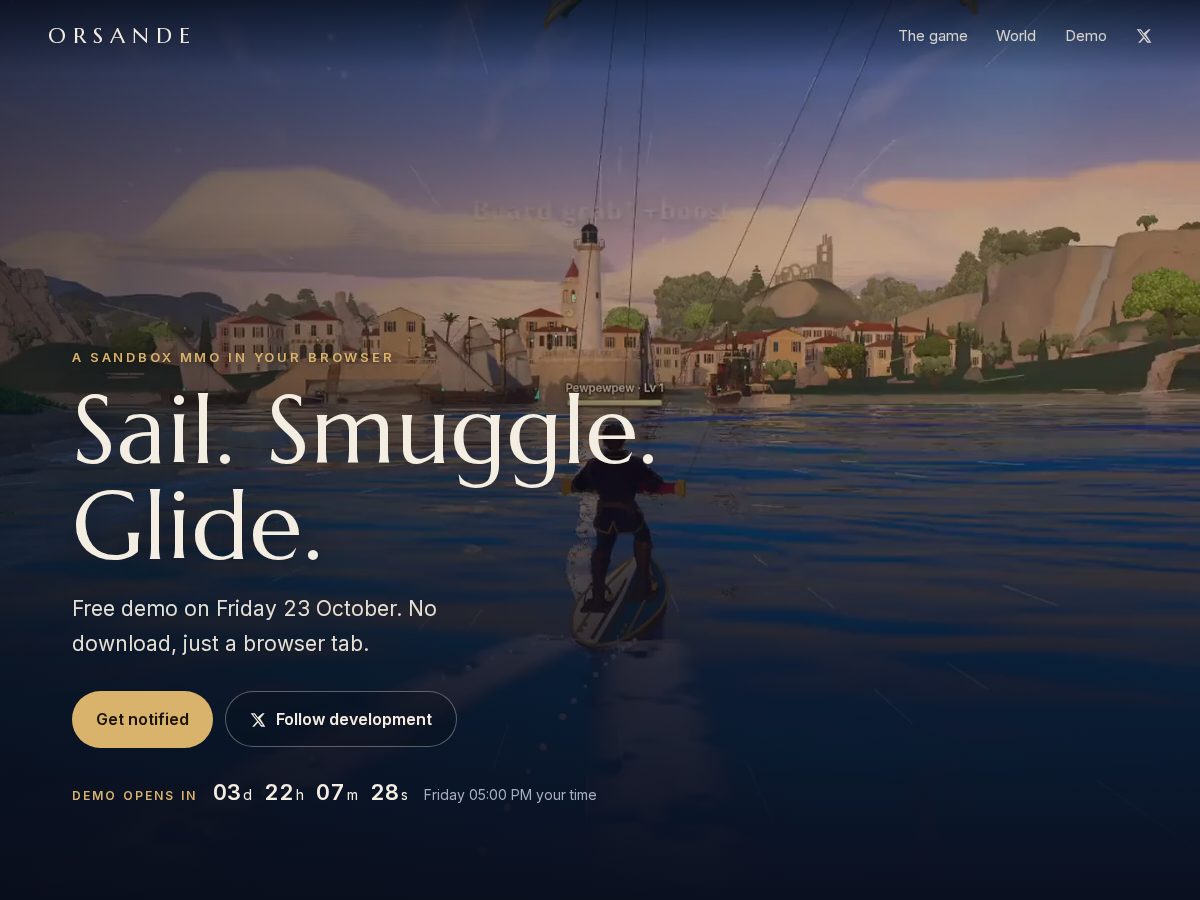 Landing-page snapshot of orsande.com