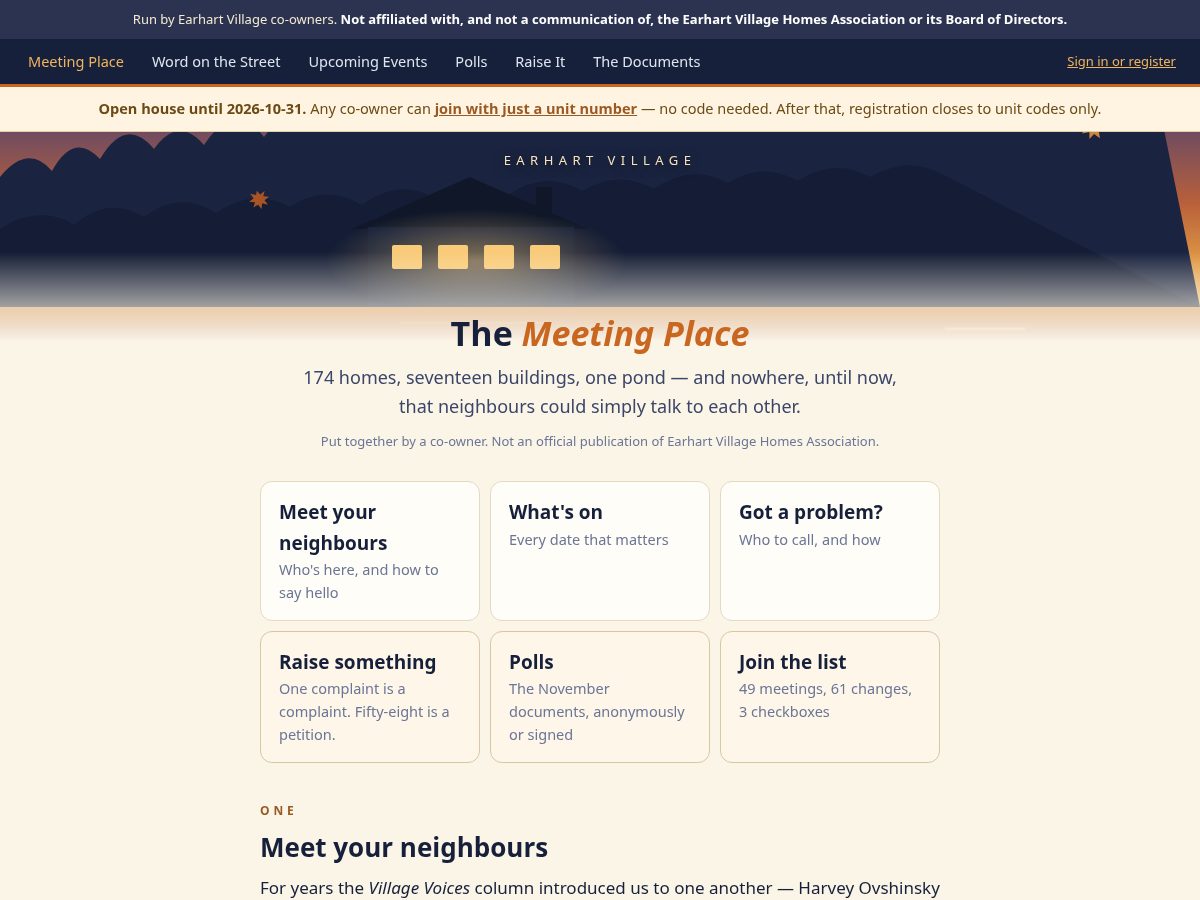 Landing-page snapshot of ourgreenhills.life