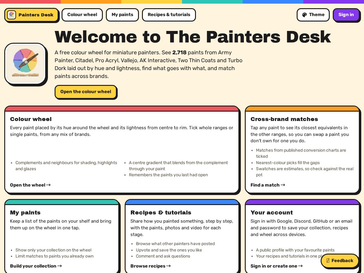 Landing-page snapshot of paintersdesk.com