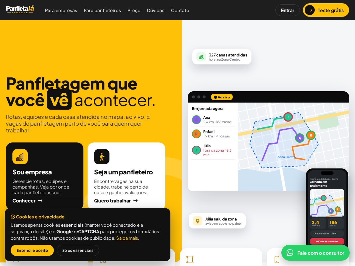 Landing-page snapshot of panfletaja.com