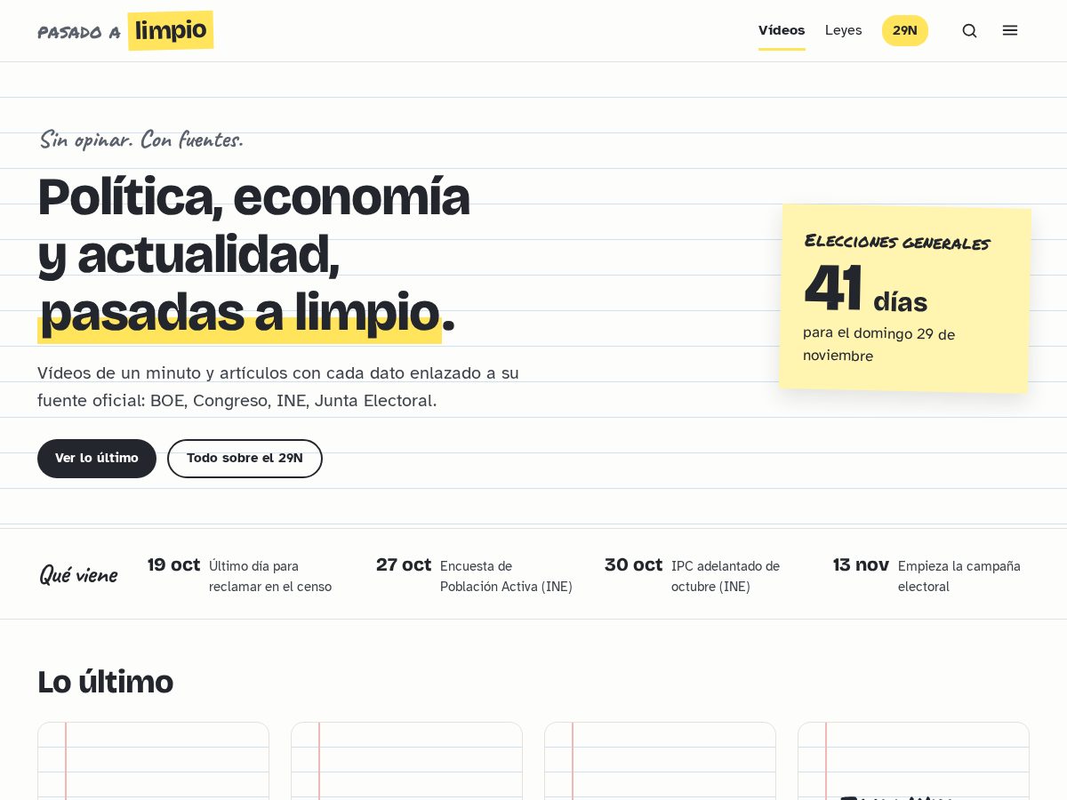Landing-page snapshot of pasadoalimpio.com
