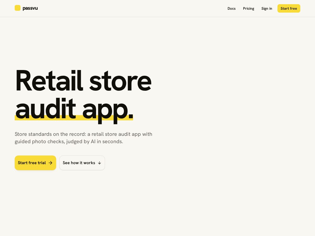 Landing-page snapshot of passvu.com
