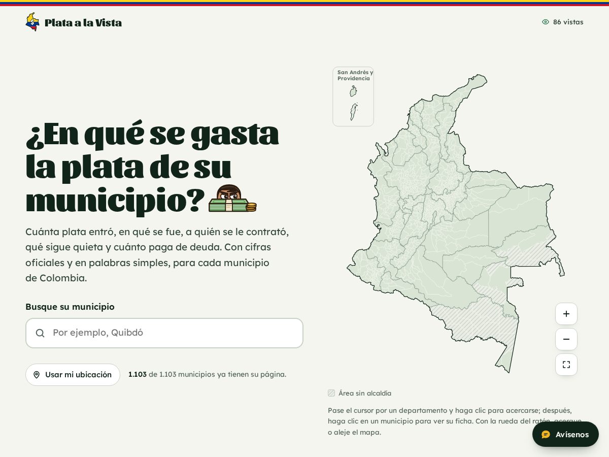 Landing-page snapshot of plataalavista.org