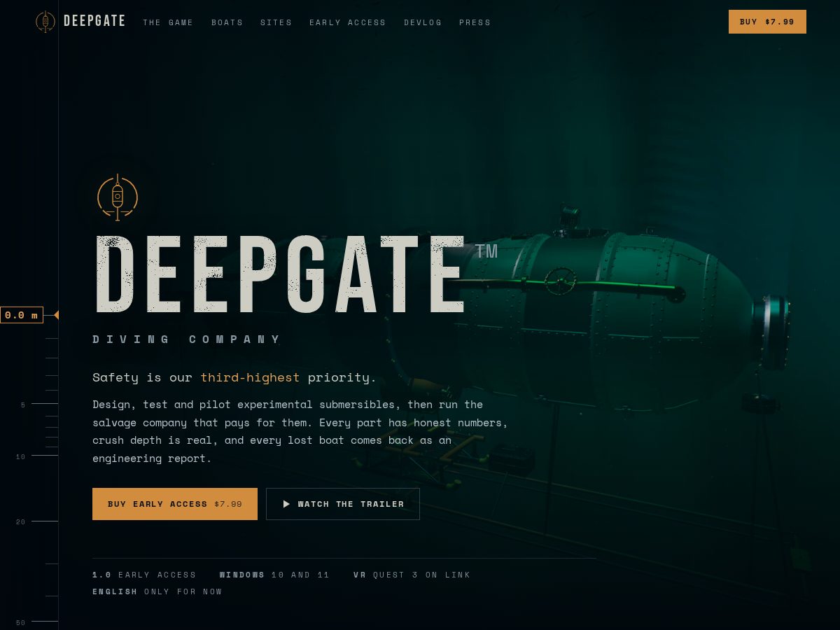 Landing-page snapshot of playdeepgate.com