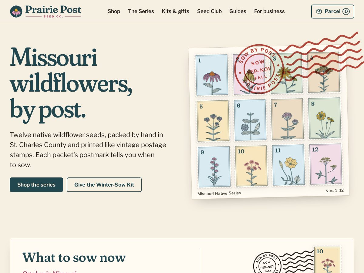 Landing-page snapshot of prairiepostseed.com