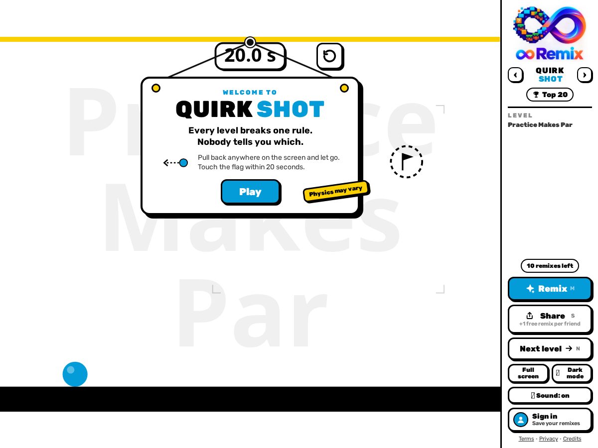 Landing-page snapshot of quirk.games