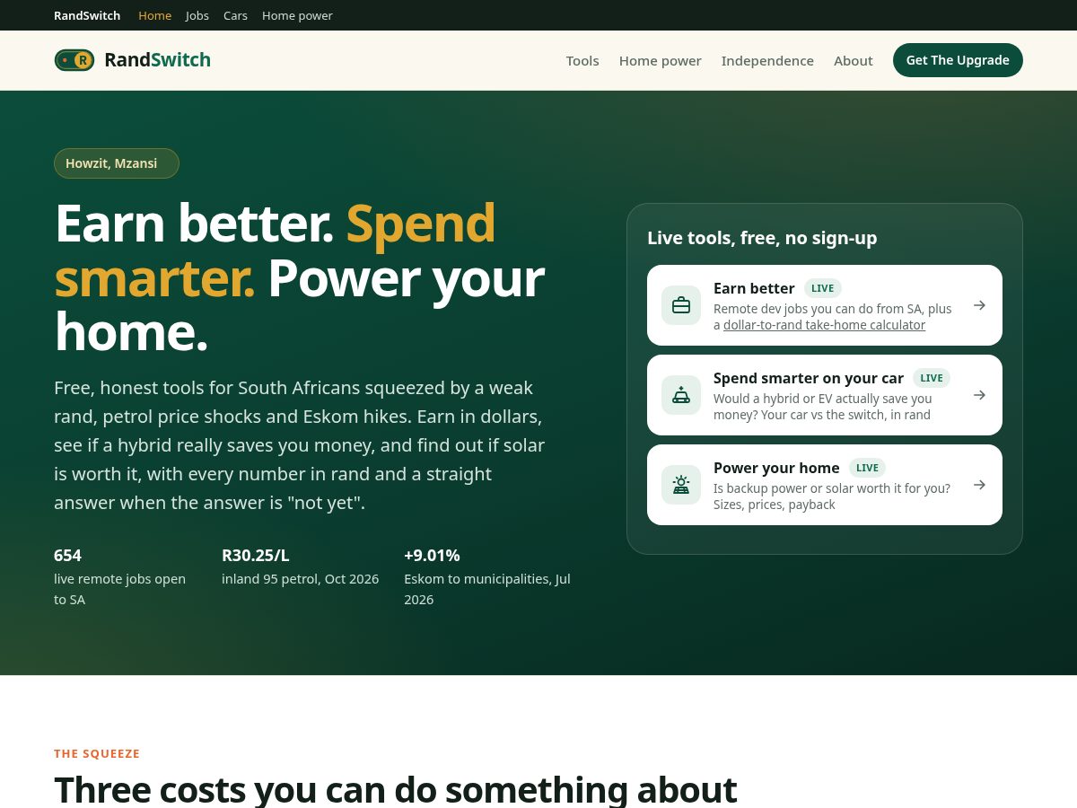 Landing-page snapshot of randswitch.com