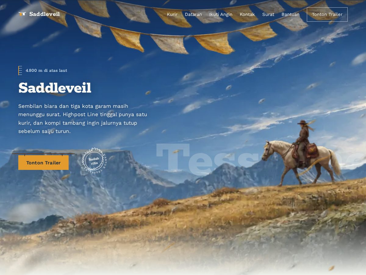 Landing-page snapshot of saddleveil.com