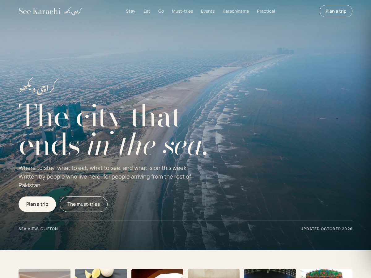 Landing-page snapshot of seekarachi.com