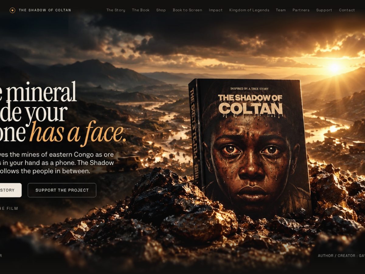 Landing-page snapshot of shadowofcoltan.com