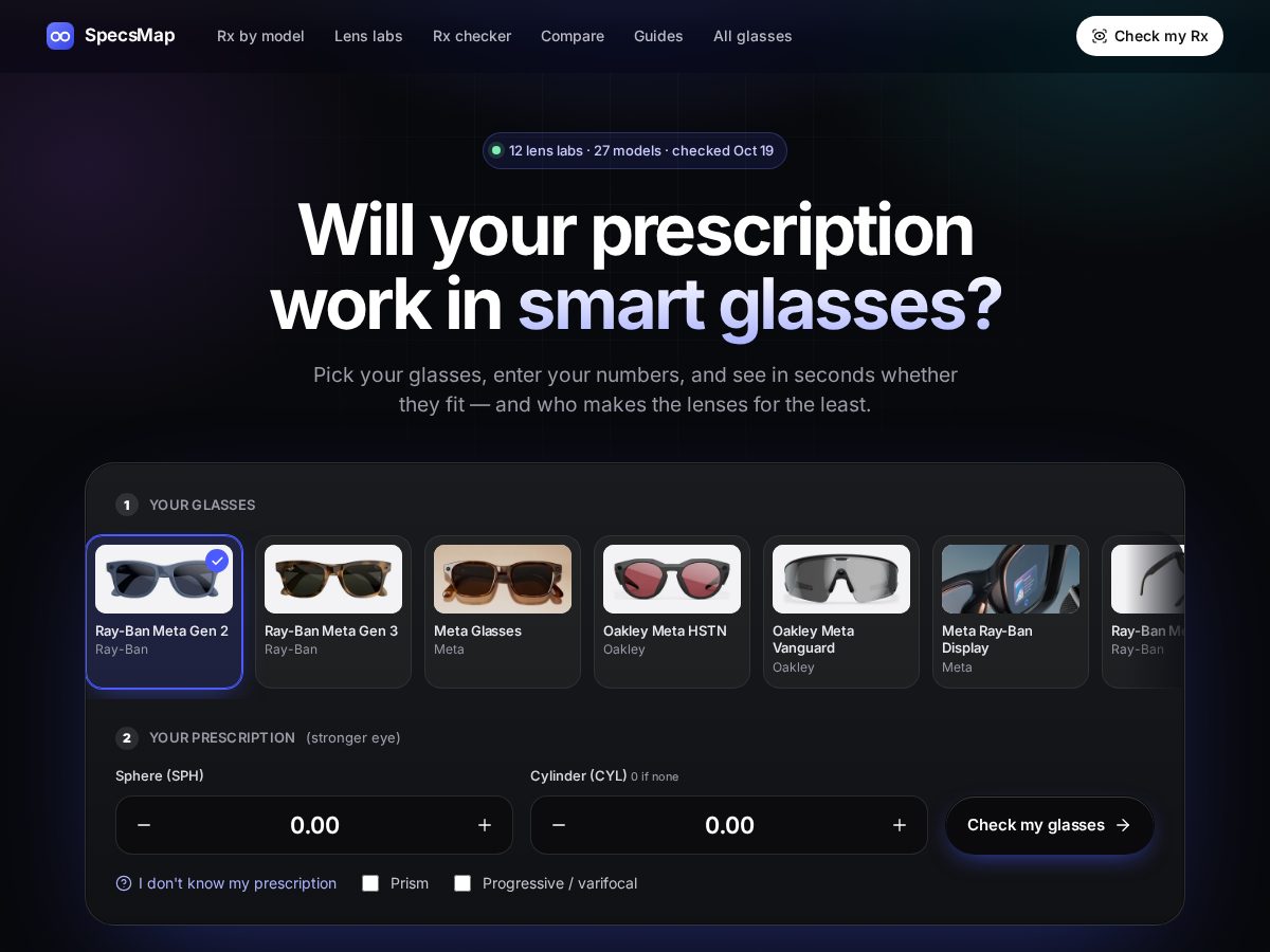Landing-page snapshot of specsmap.com