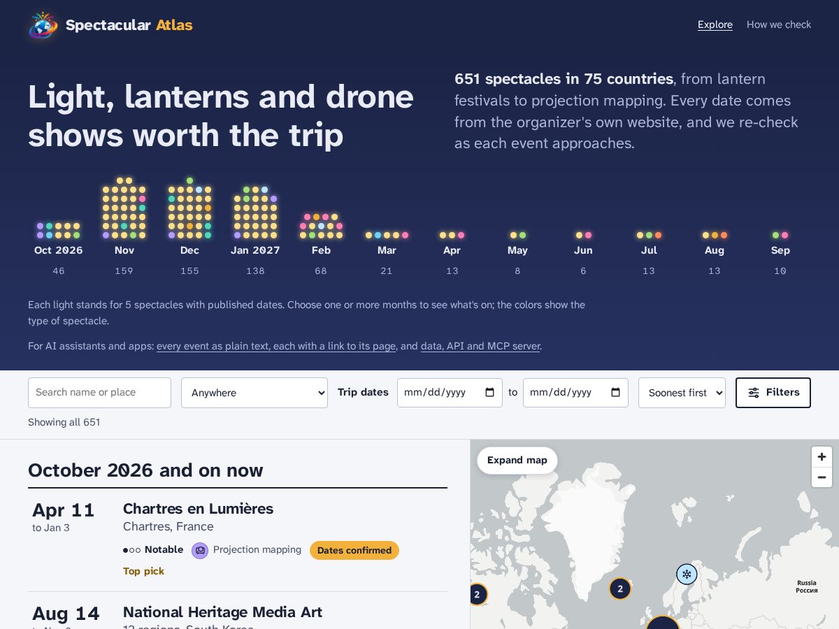 Landing-page snapshot of spectacularatlas.com