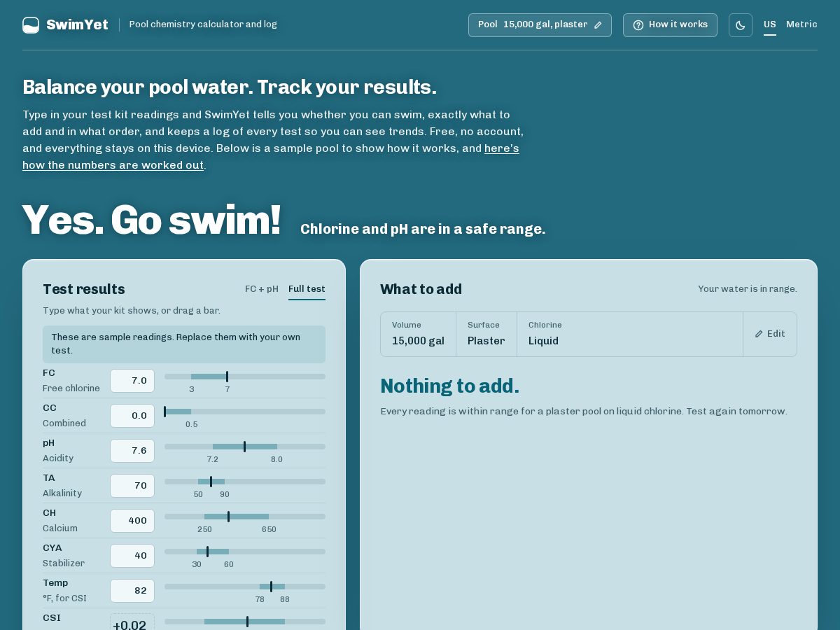 Landing-page snapshot of swimyet.com