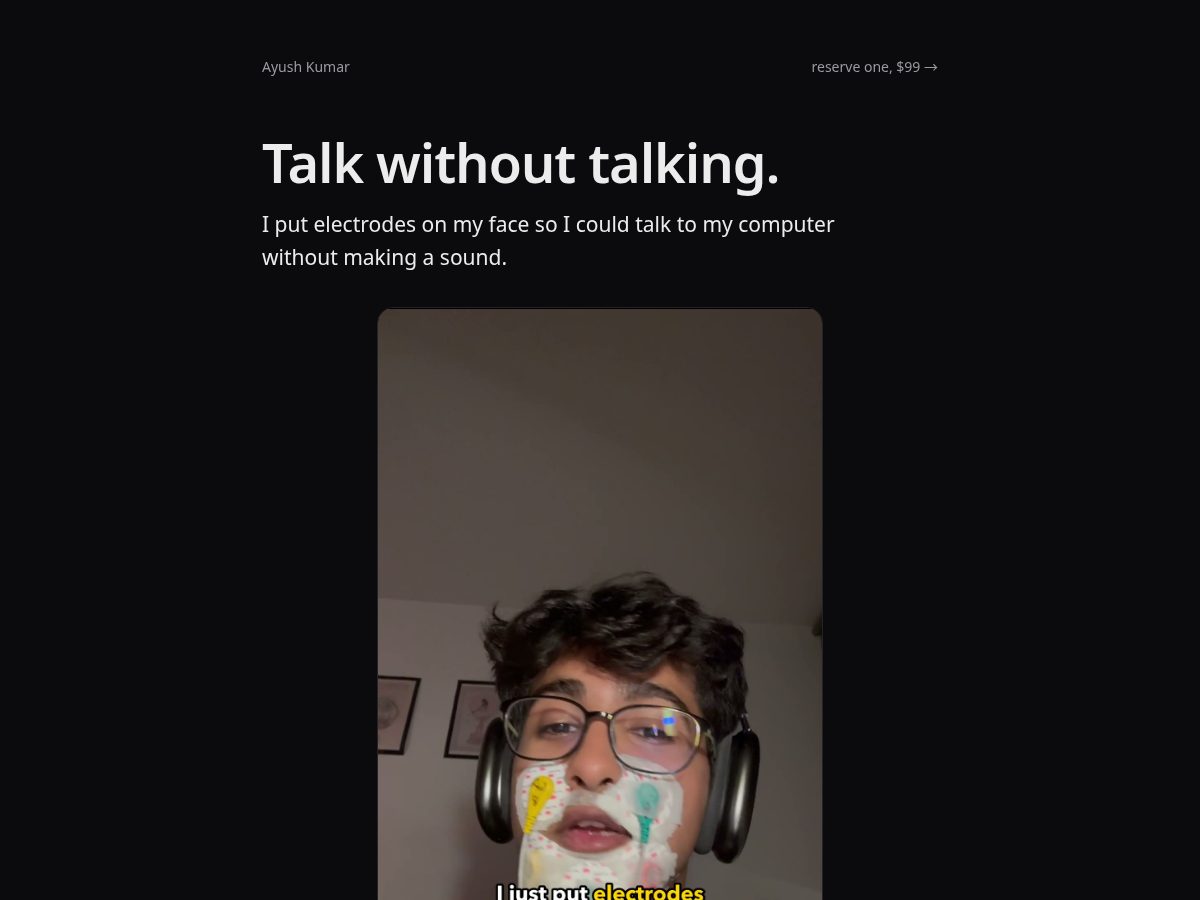 Landing-page snapshot of talkwithouttalking.com