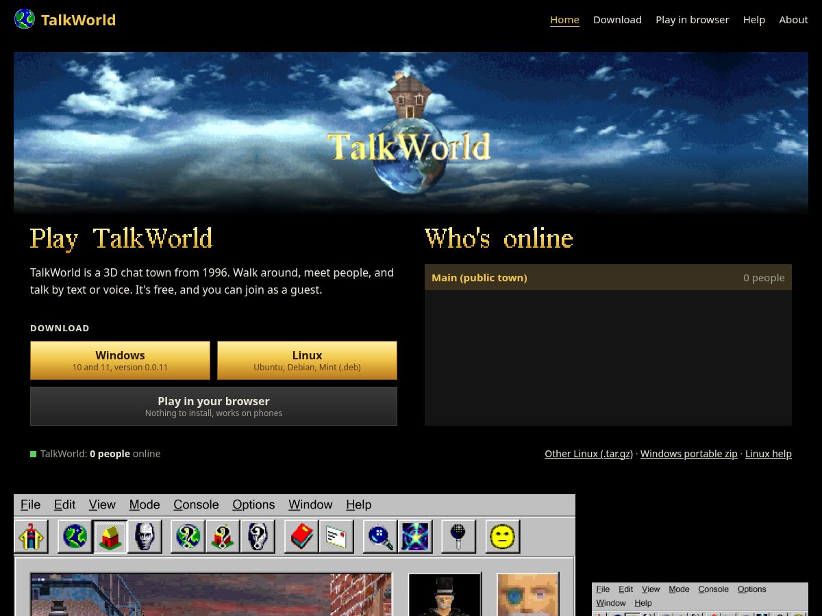 Landing-page snapshot of talkworld.org