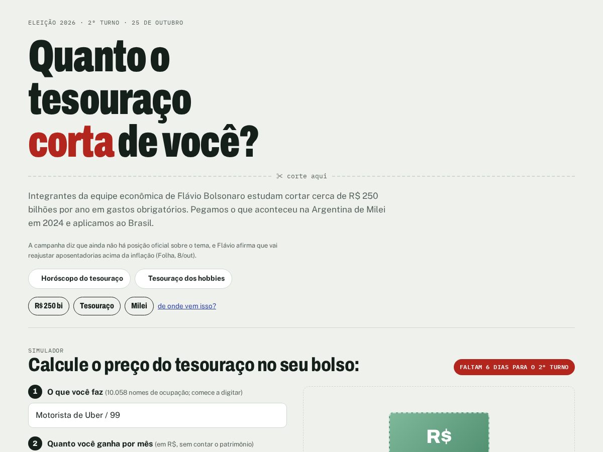 Landing-page snapshot of tesouraco-do-flavio.com