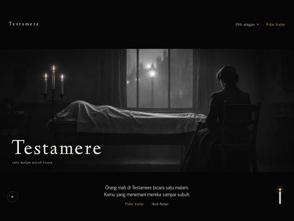 Landing-page snapshot of testamere.com