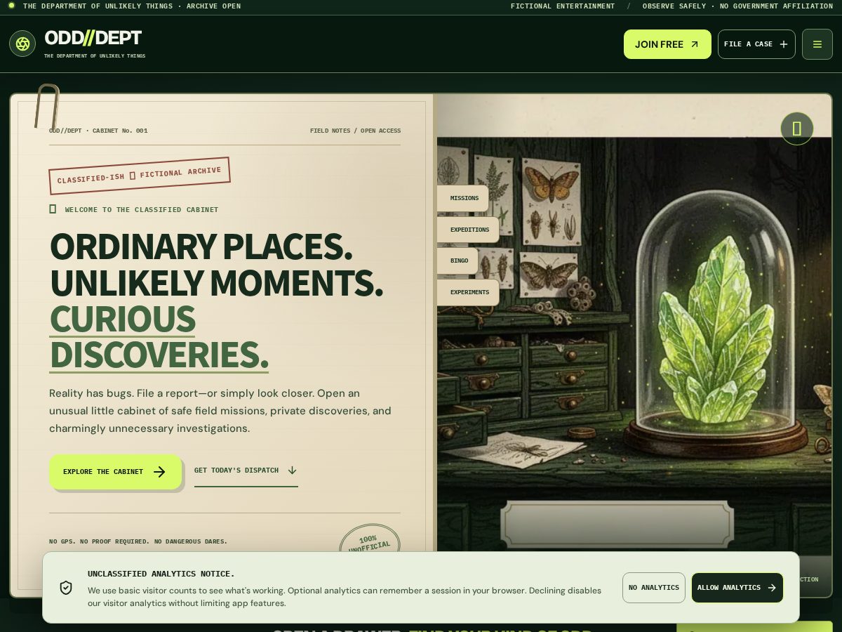 Landing-page snapshot of thatsodd.app