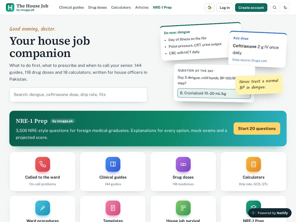 Landing-page snapshot of thehousejob.com