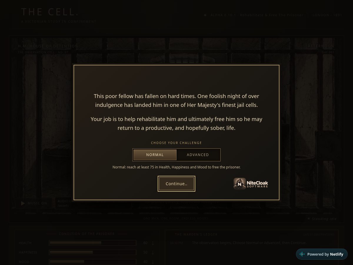 Landing-page snapshot of theprisoncell.com