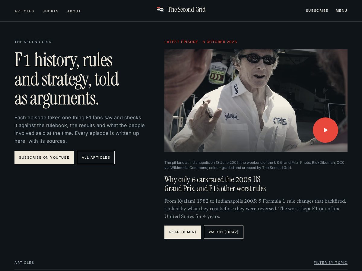 Landing-page snapshot of thesecondgrid.com
