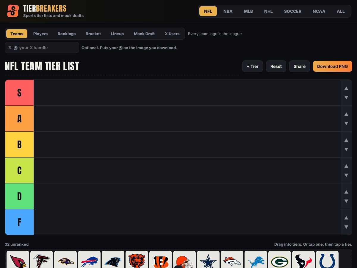 Landing-page snapshot of tierbreakers.com
