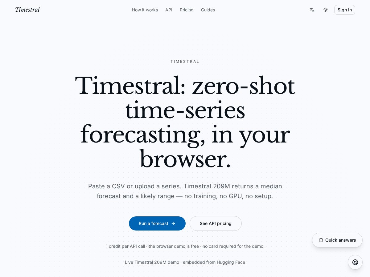 Landing-page snapshot of timestral.org