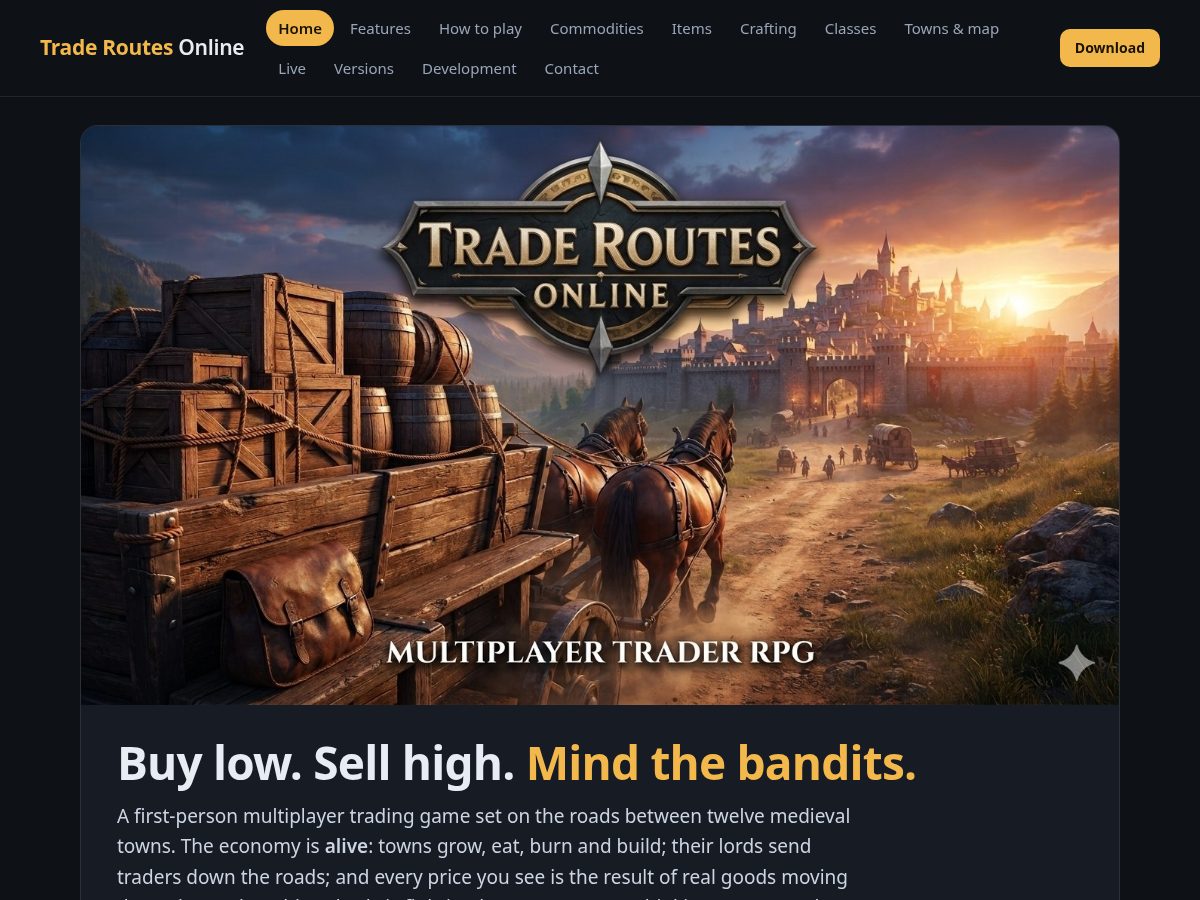 Landing-page snapshot of traderoutesonline.com