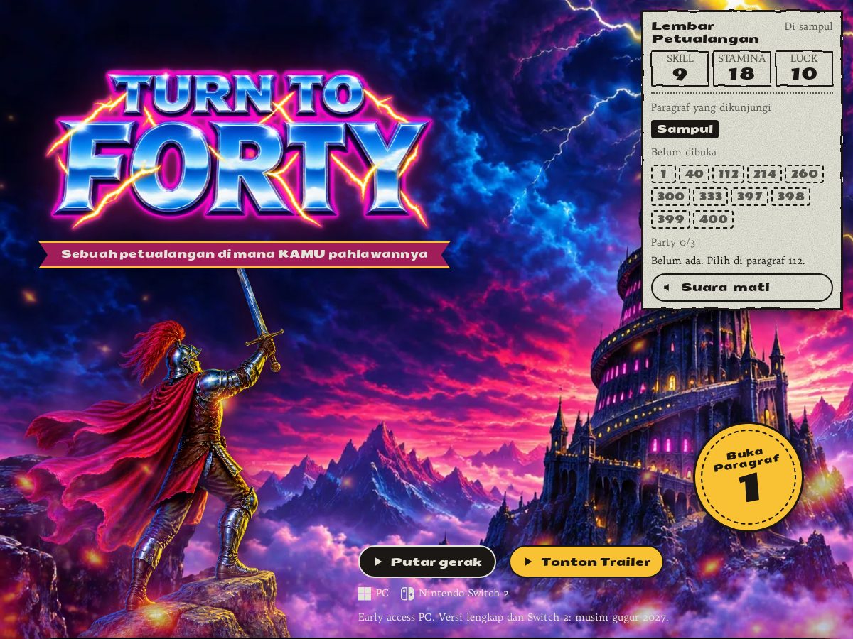 Landing-page snapshot of turntoforty.com