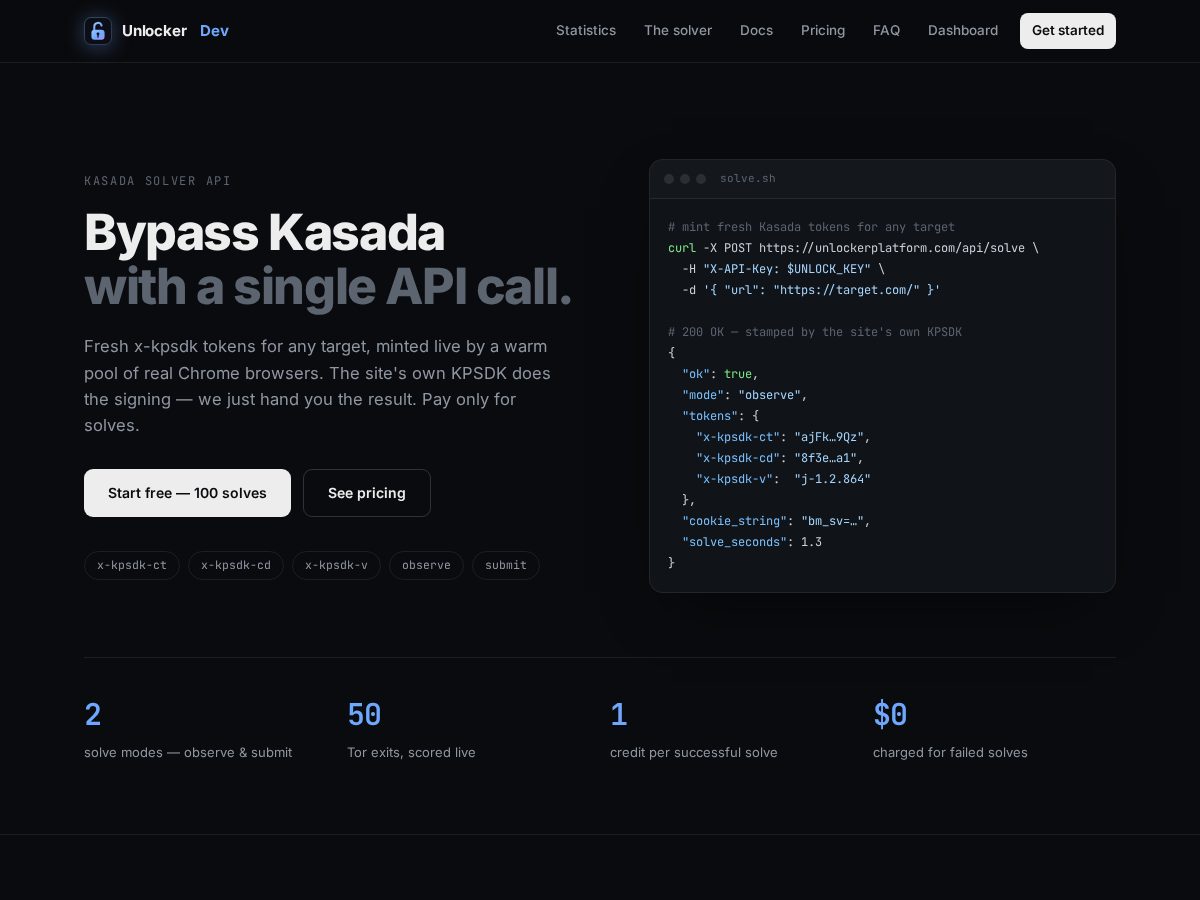 Landing-page snapshot of unlockerplatform.com