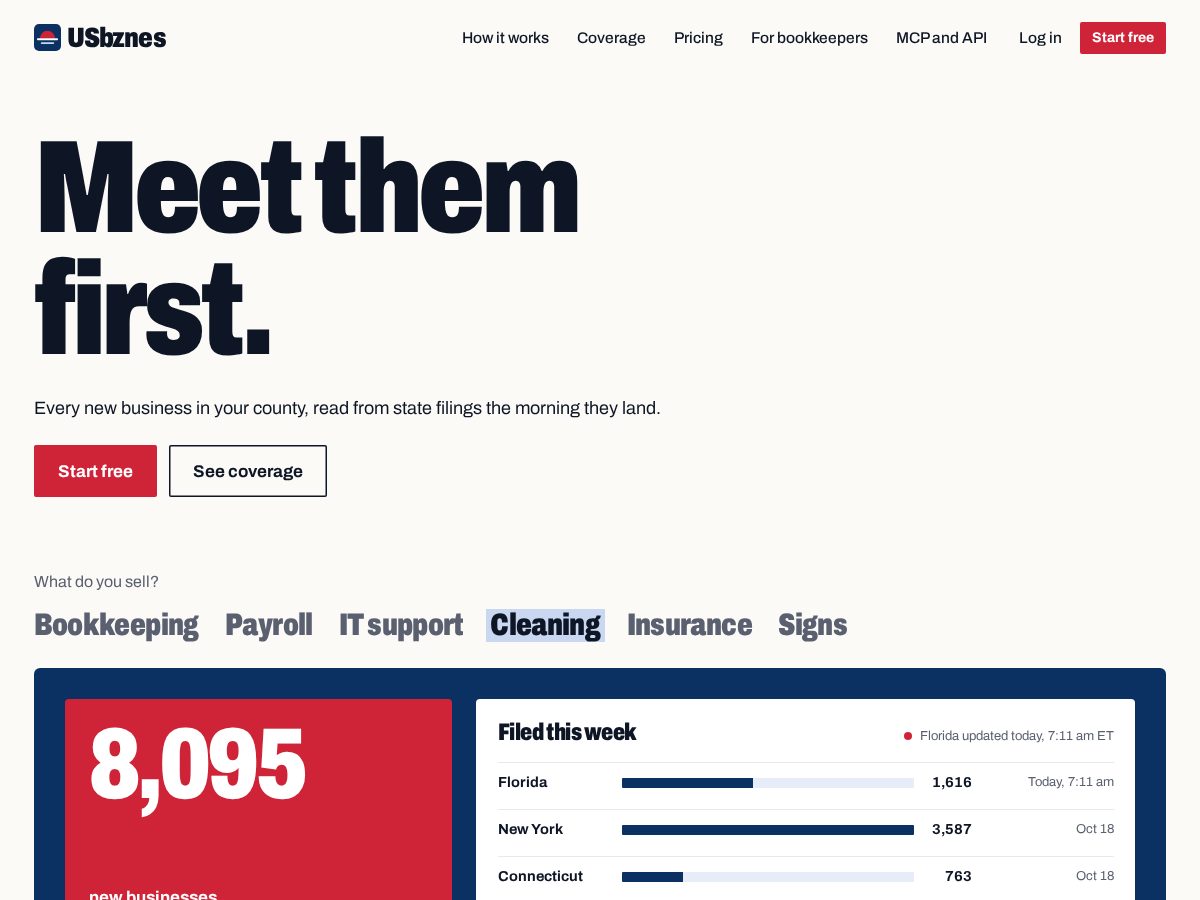 Landing-page snapshot of usbznes.com
