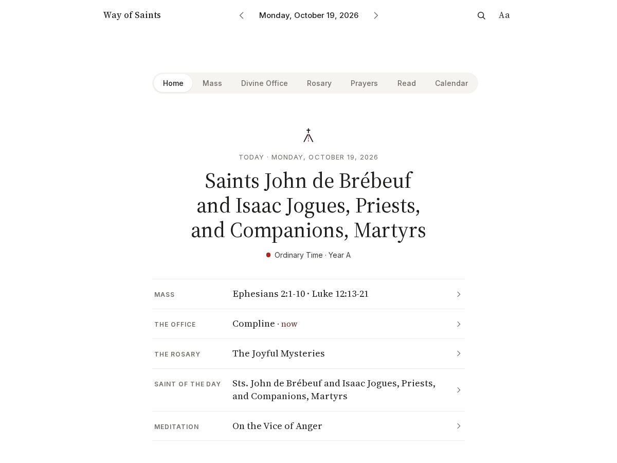 Landing-page snapshot of wayofsaints.com