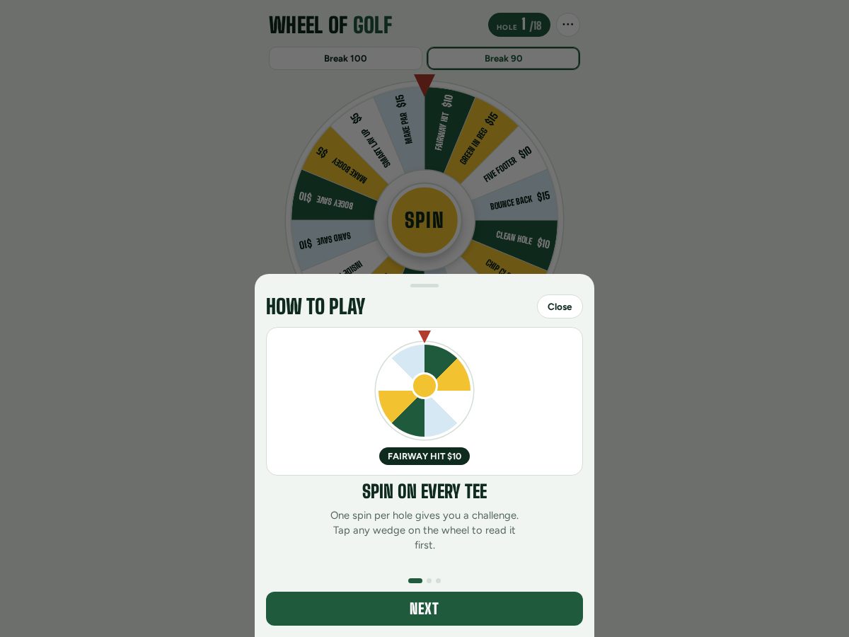 Landing-page snapshot of wheelofgolf.com