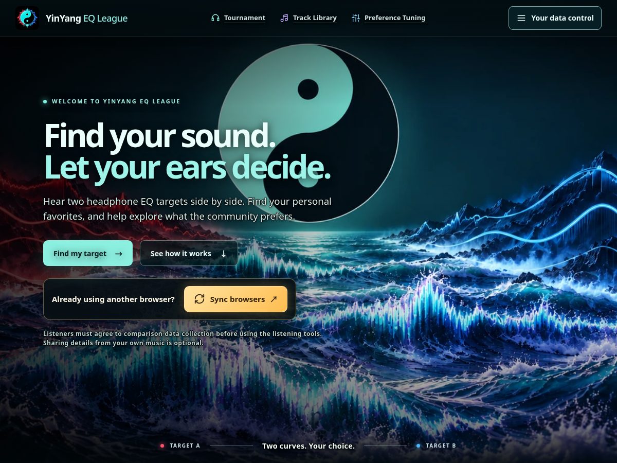 Landing-page snapshot of yinyangeq.com