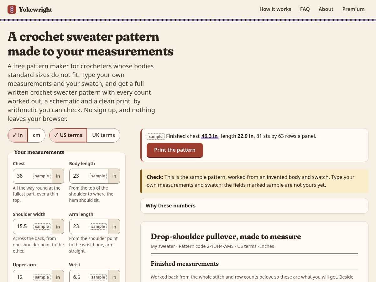 Landing-page snapshot of yokewright.app