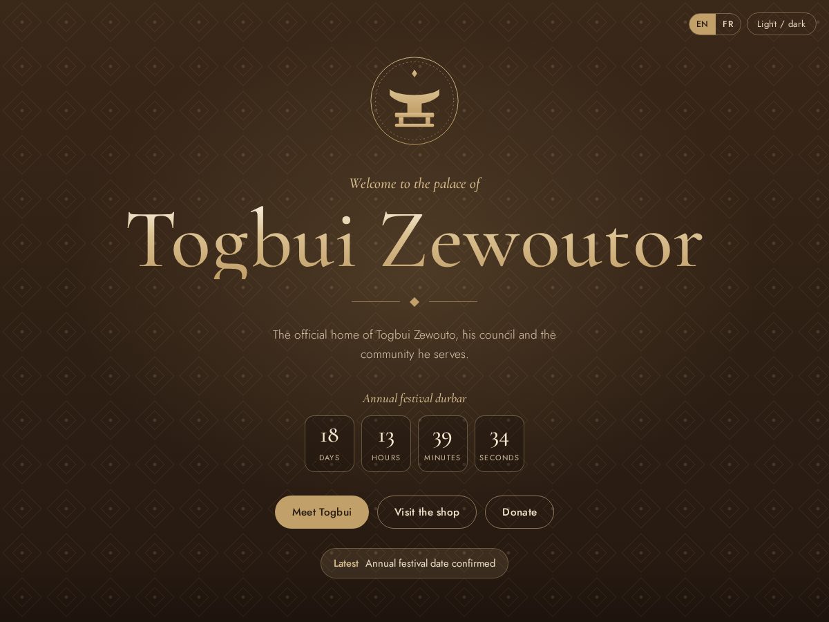 Landing-page snapshot of zewoutor.com