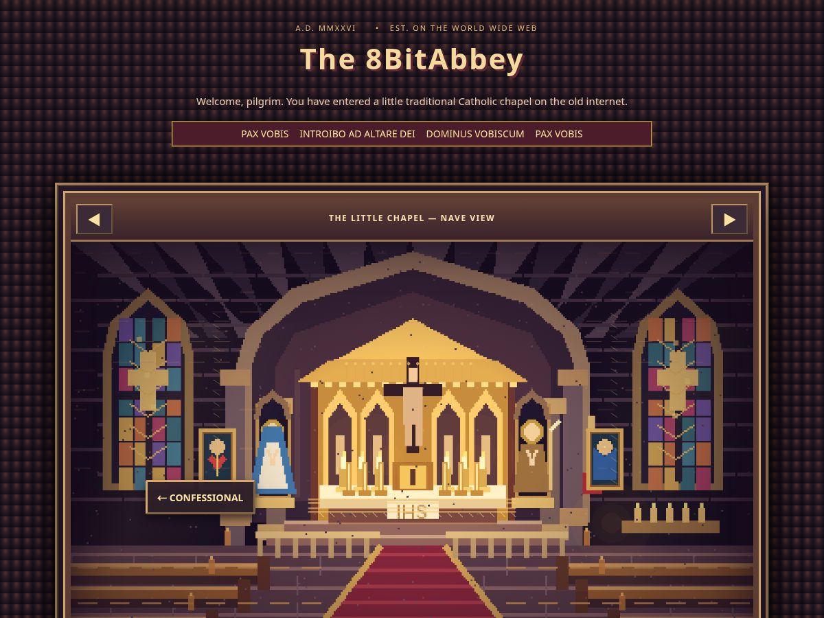 Landing-page snapshot of 8bitabbey.com